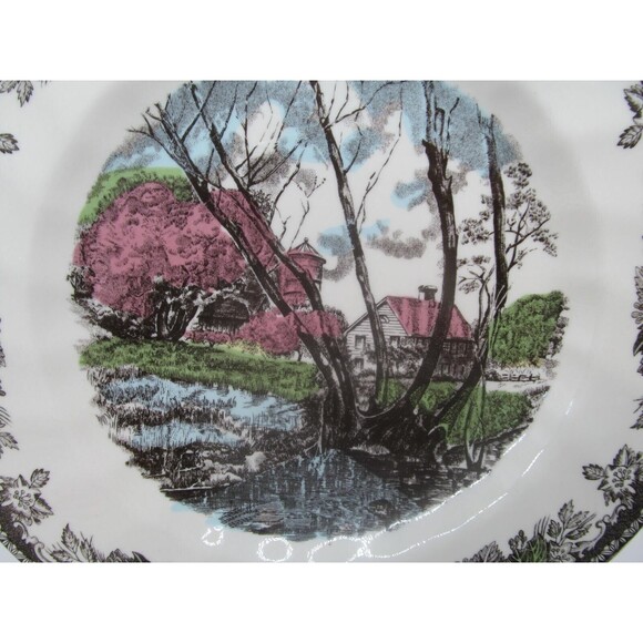 Johnson Brothers Friendly Village Willow By The Brook 10 5/8" Dinner Plate - Picture 4 of 11